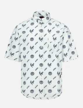 Allover Kamon and Eagle Print Shirt