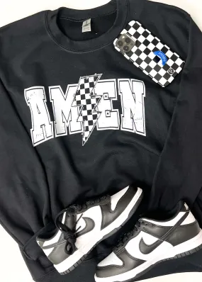 Amen Checkered Crewneck Sweatshirt