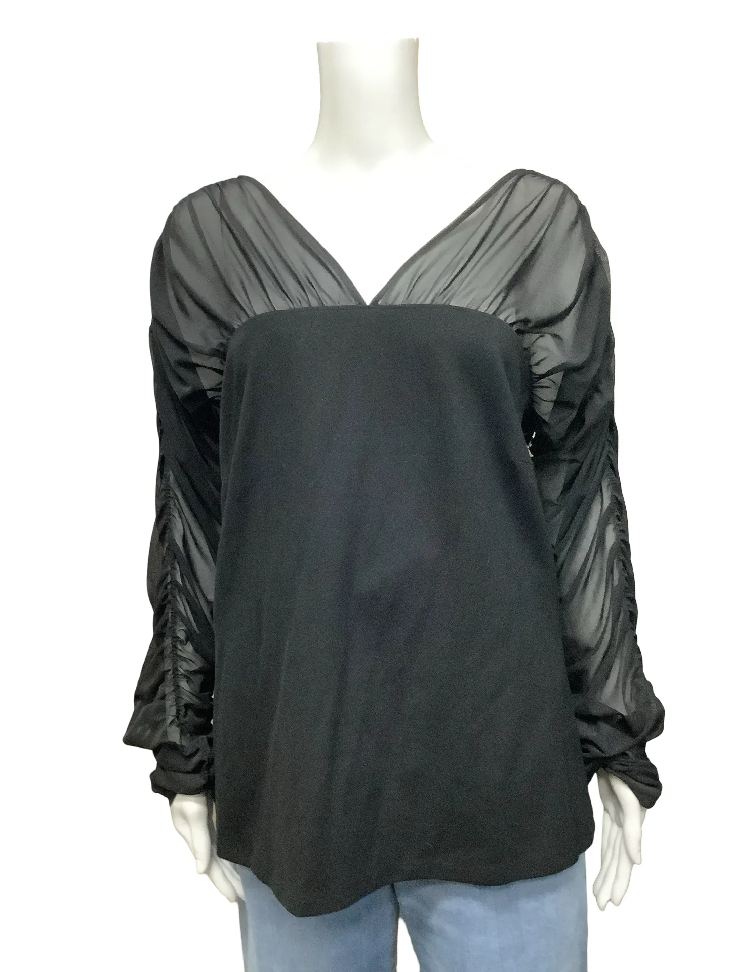 Anthropologie Maeve V Neck Sheer Pattern Top Size: XL