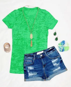 BASIC BURNOUT TEE - GREEN