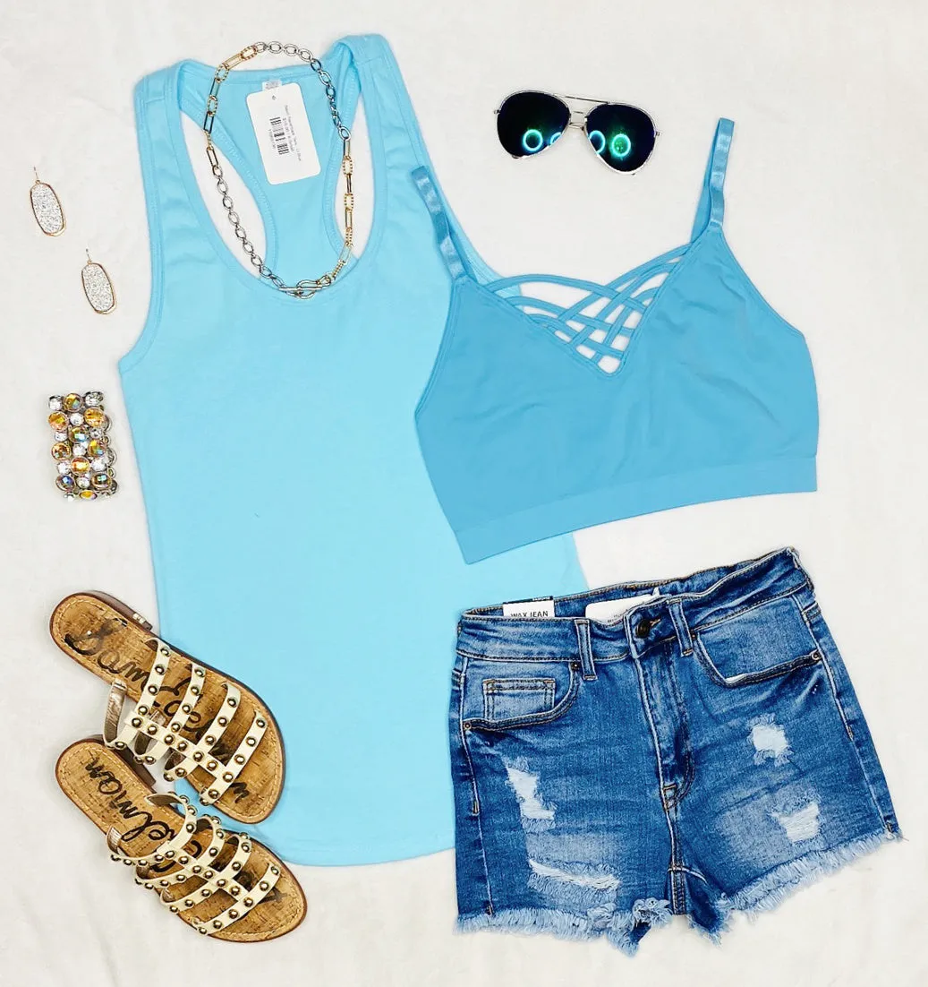 Basic Racerback Tank - Lt Blue