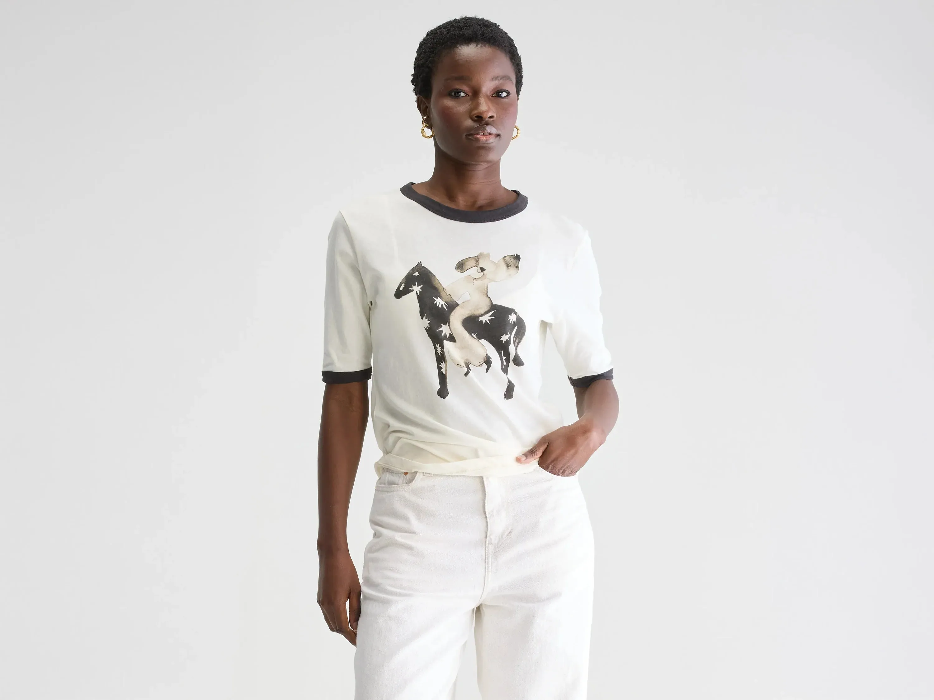 Bellerose – Cosmos T-Shirt in Ecru