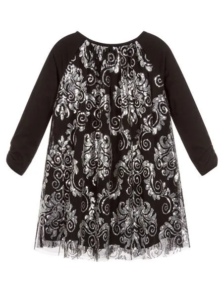 Biscotti Black and Sequin Starry Night Dress Sizes 4-14