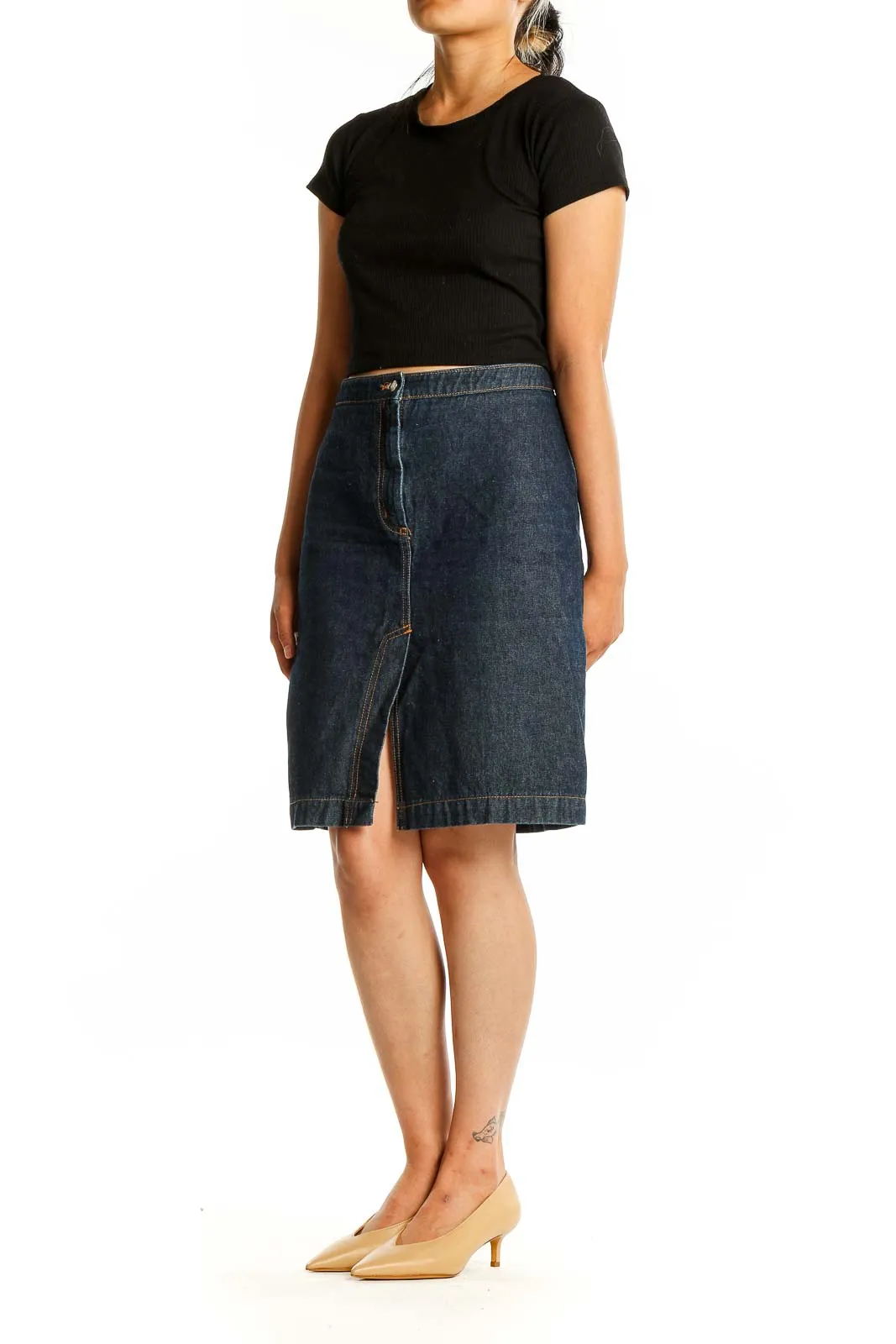 Black Denim Skirt