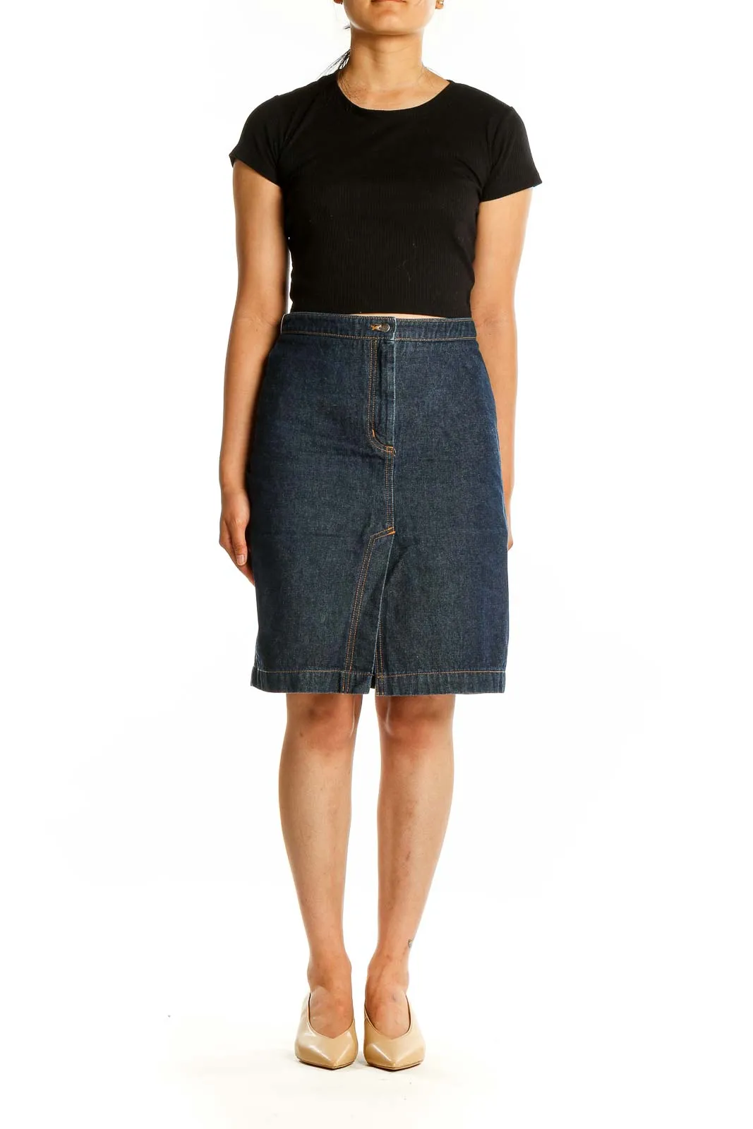 Black Denim Skirt