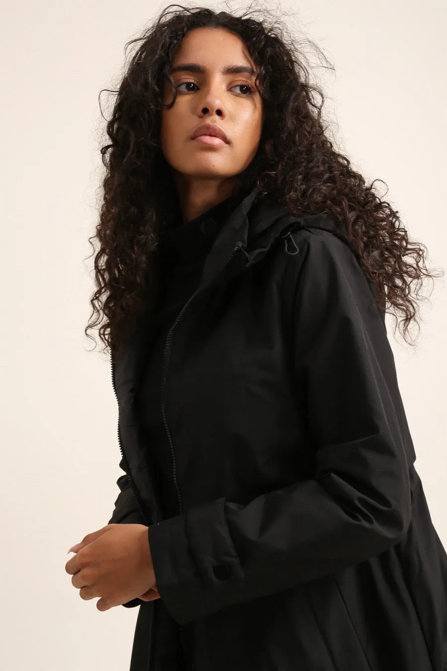 Black Waterproof Trench Coat