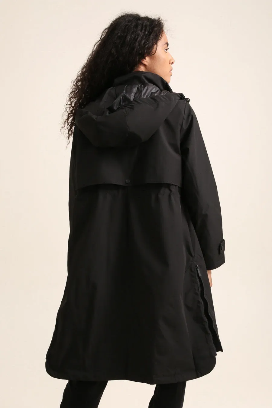 Black Waterproof Trench Coat