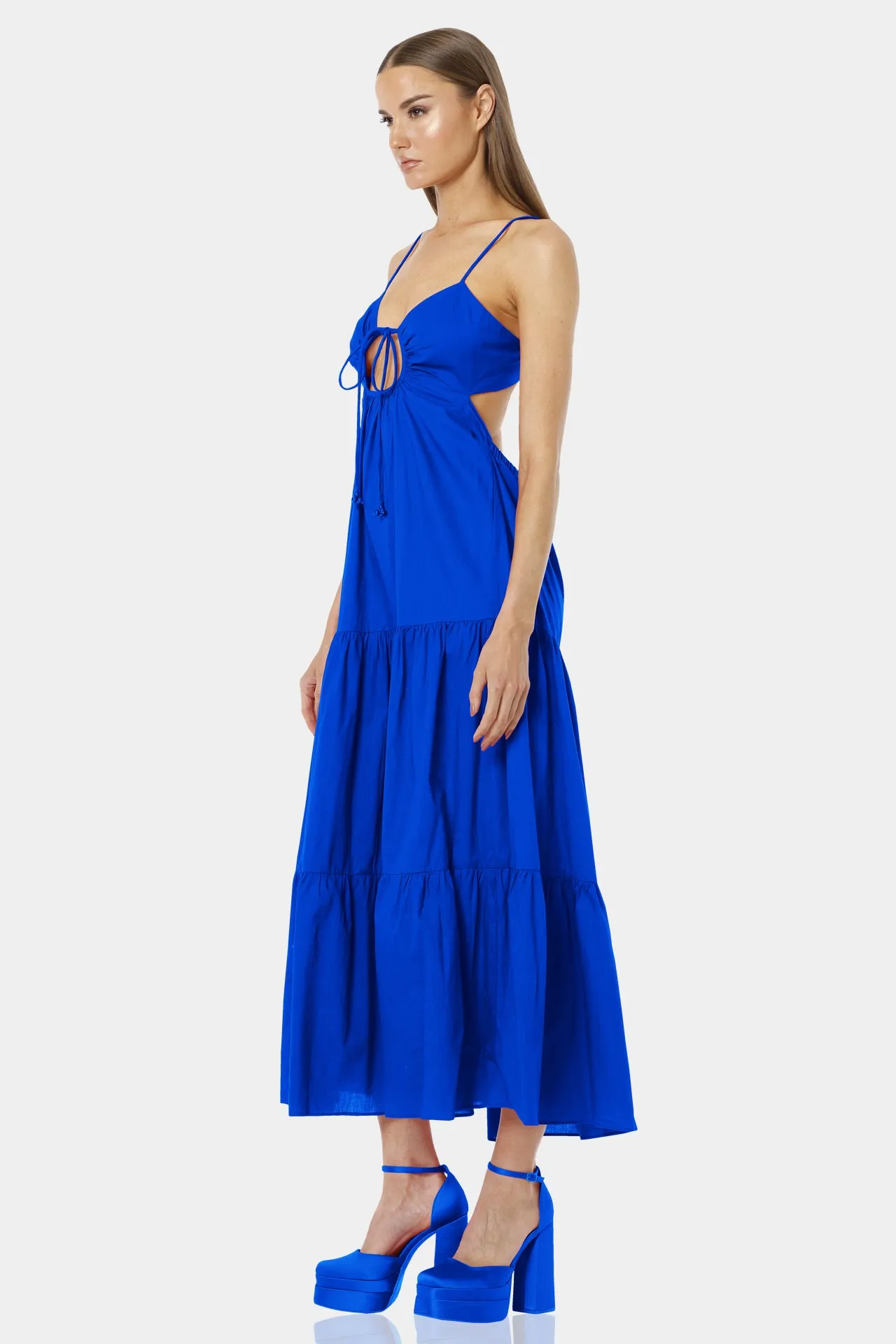 Blue Tiered Dress Maxi