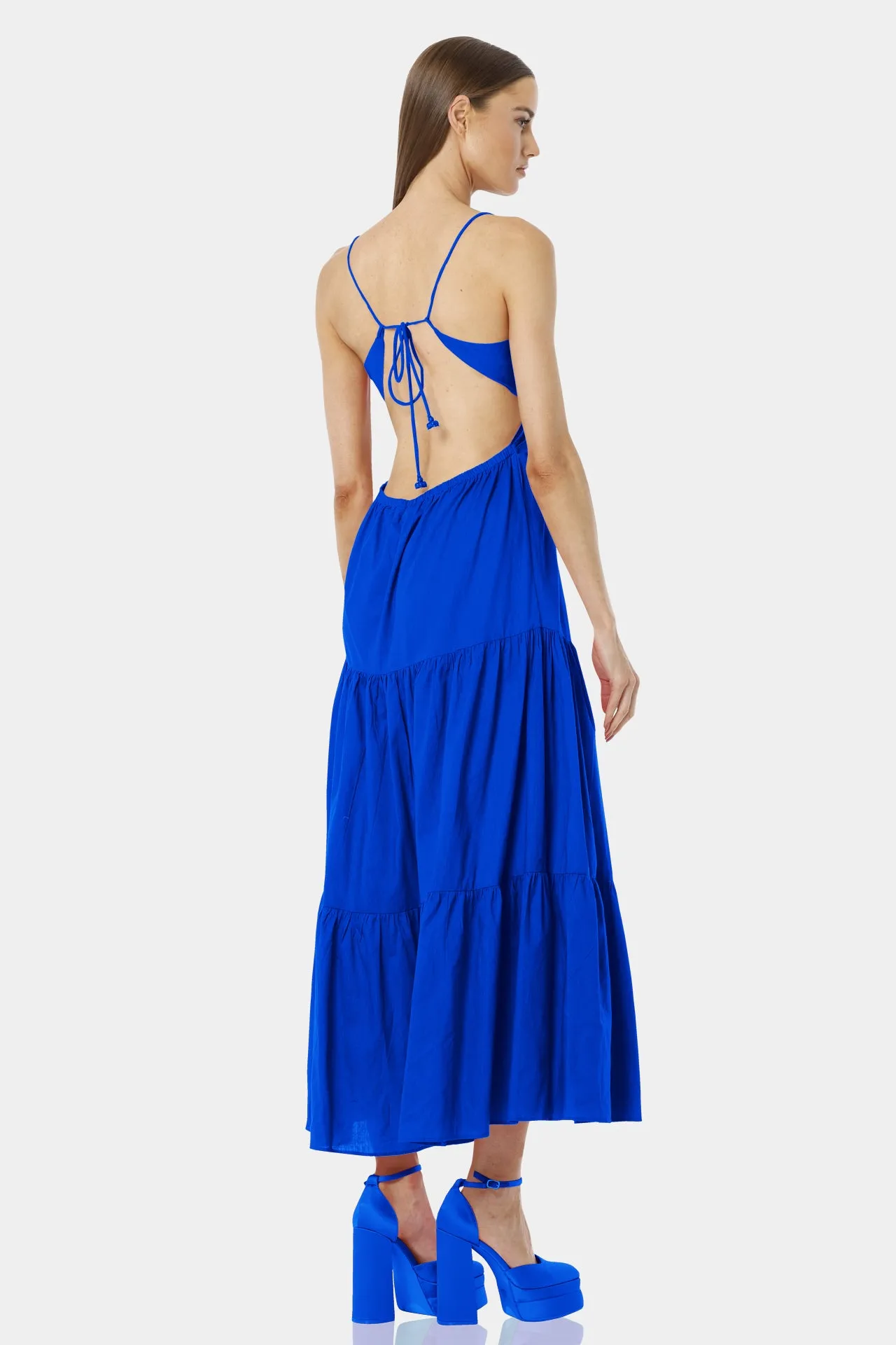 Blue Tiered Dress Maxi