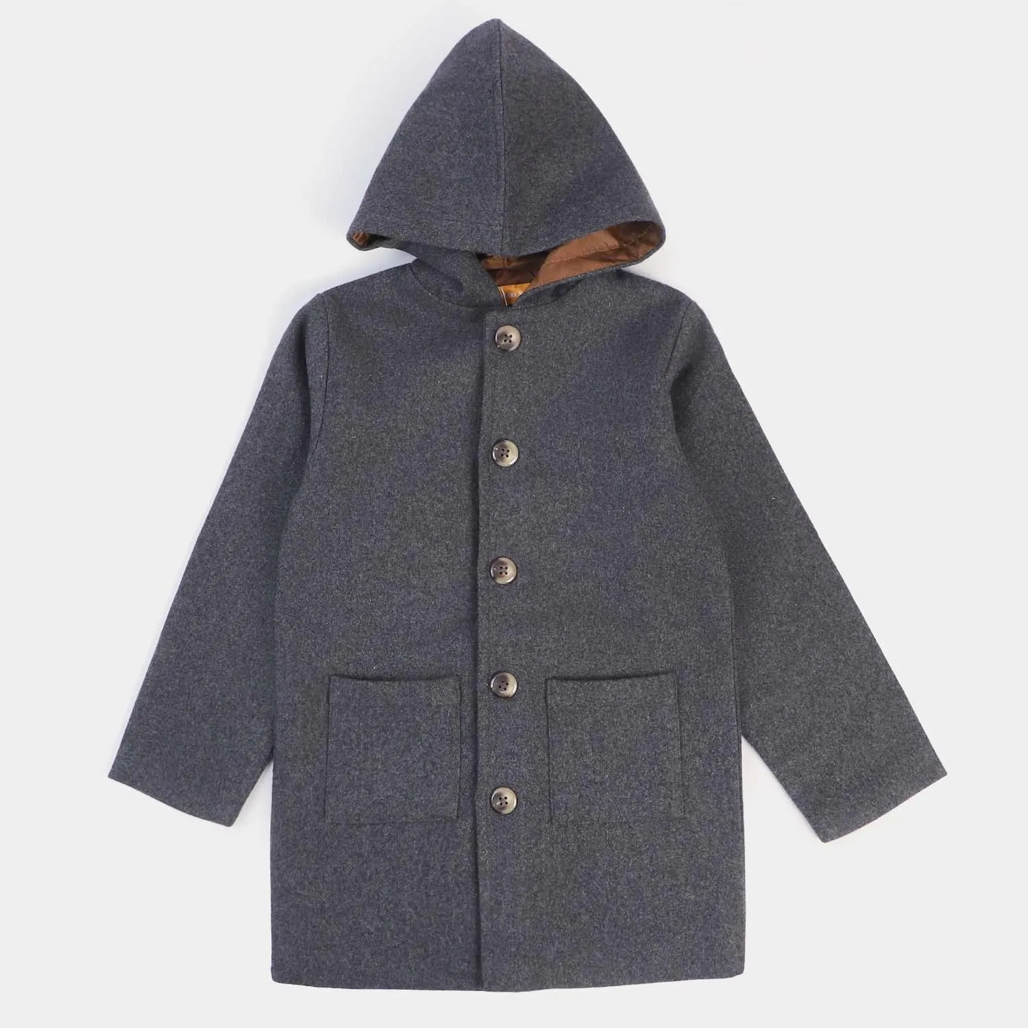 Boys Wool Trench Coat -Grey