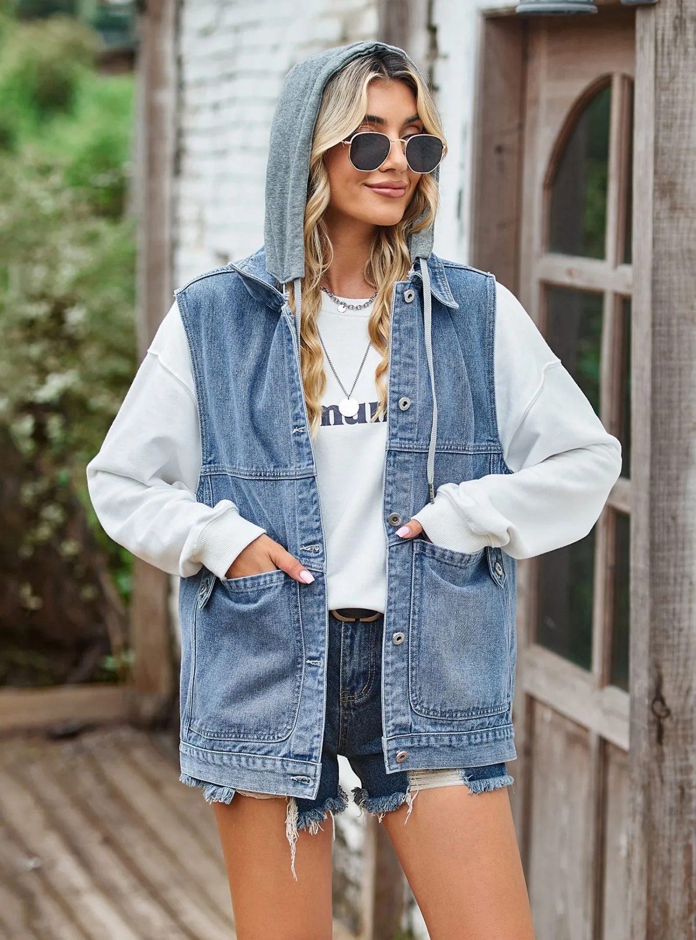 Casual Loose Denim Vest Tank Top Coat