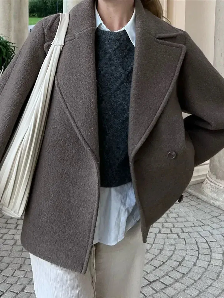 Chic short trench coat fall coat