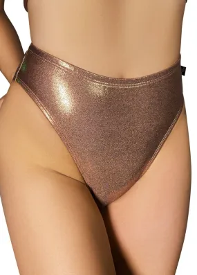 Cleo the Hurricane High Rider Hot Pants - Metallic Gold