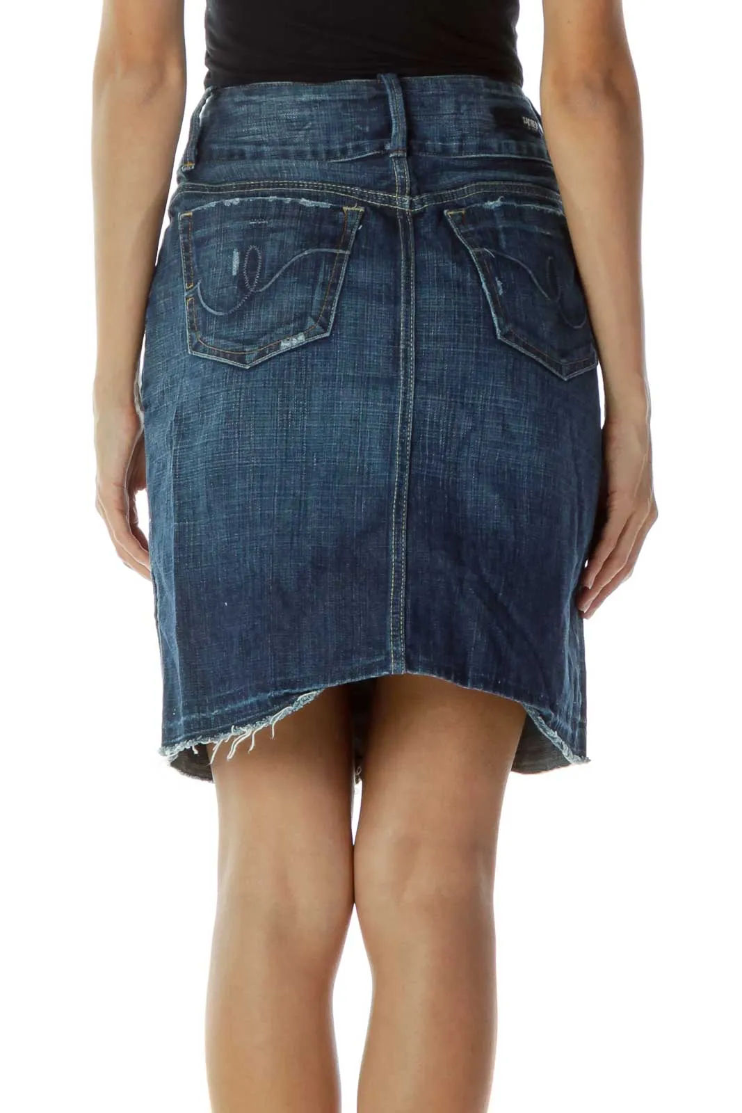 Denim Distressed Skirt