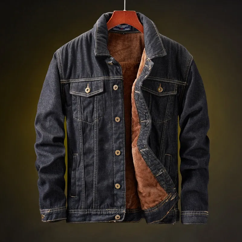 Fashion Thick Fleece Denim Jacket