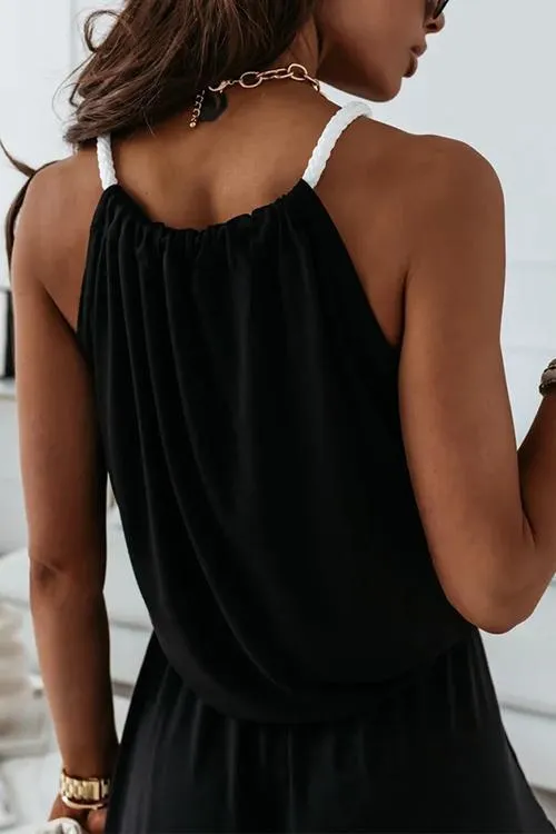 Halter Neck Slit Sleeveless Dress