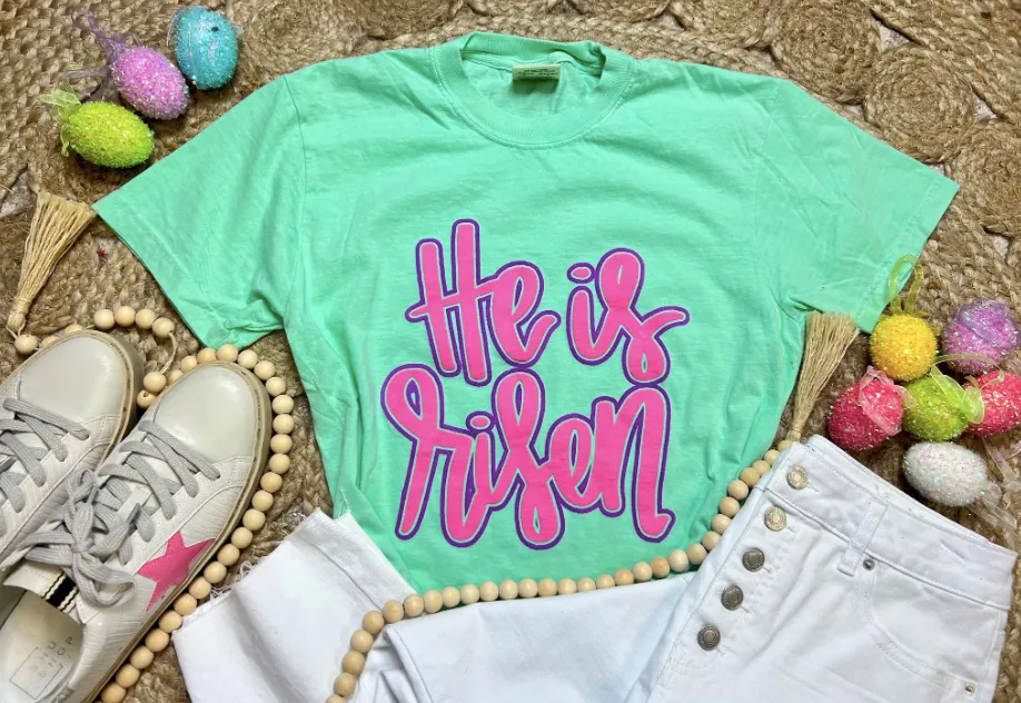 He is Risen Puff Tee