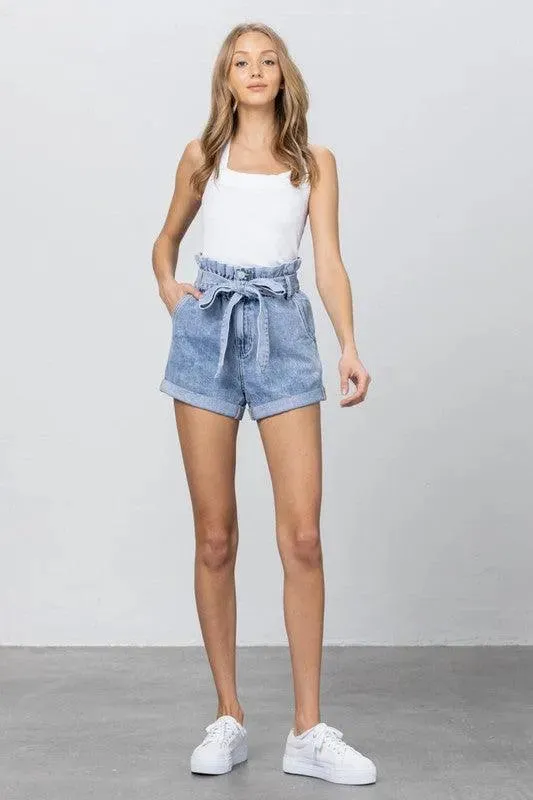 High Waisted Cuffed Shorts