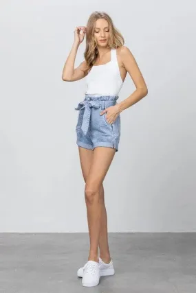 High Waisted Cuffed Shorts