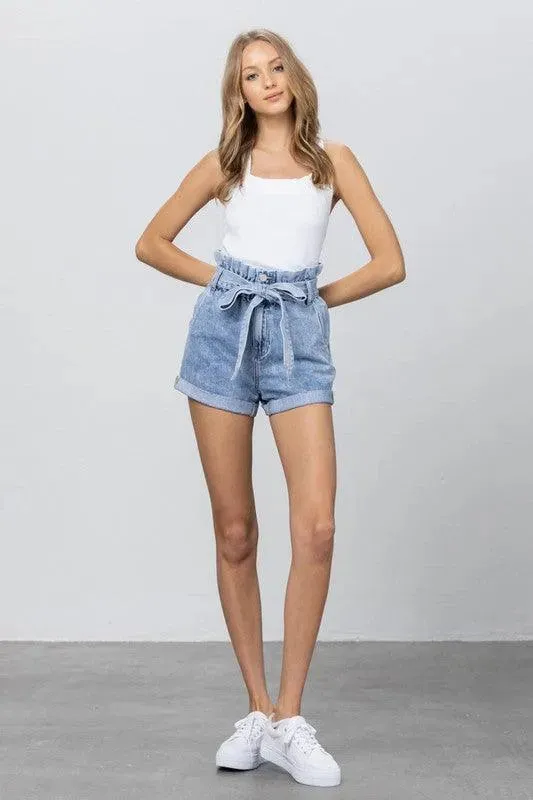 High Waisted Cuffed Shorts