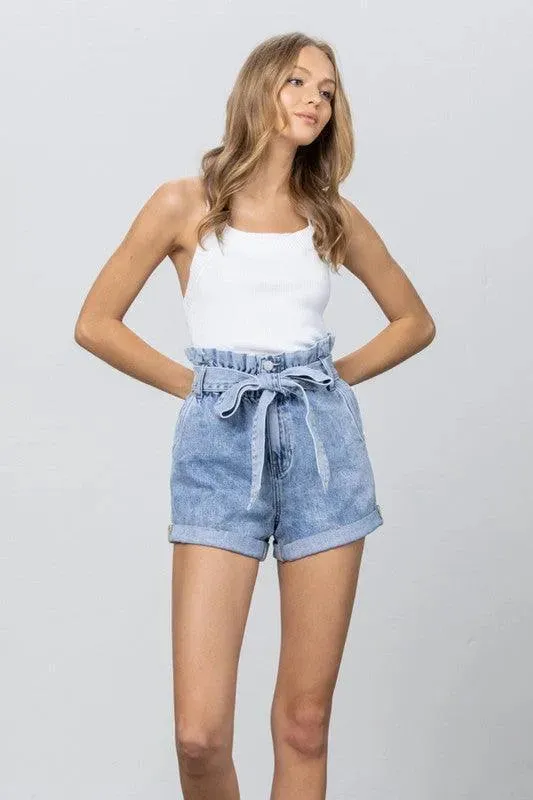 High Waisted Cuffed Shorts