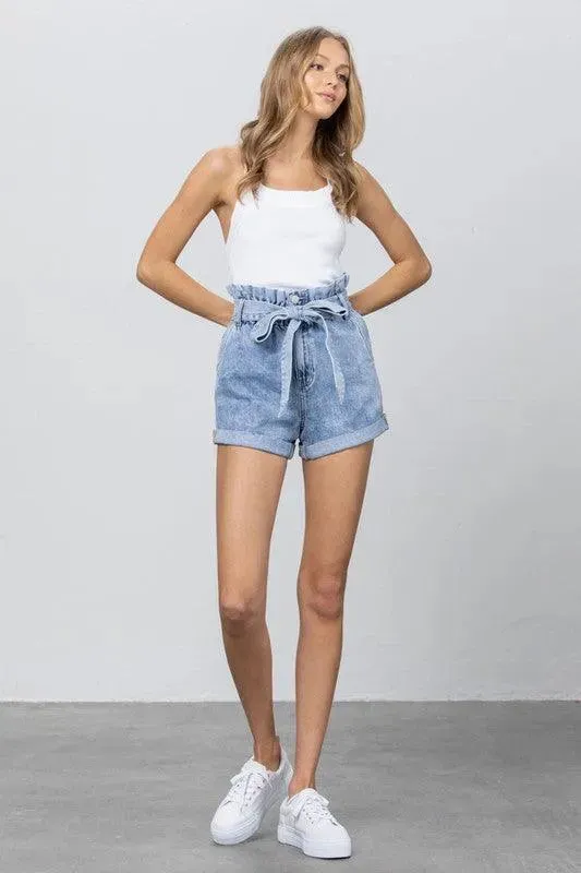 High Waisted Cuffed Shorts