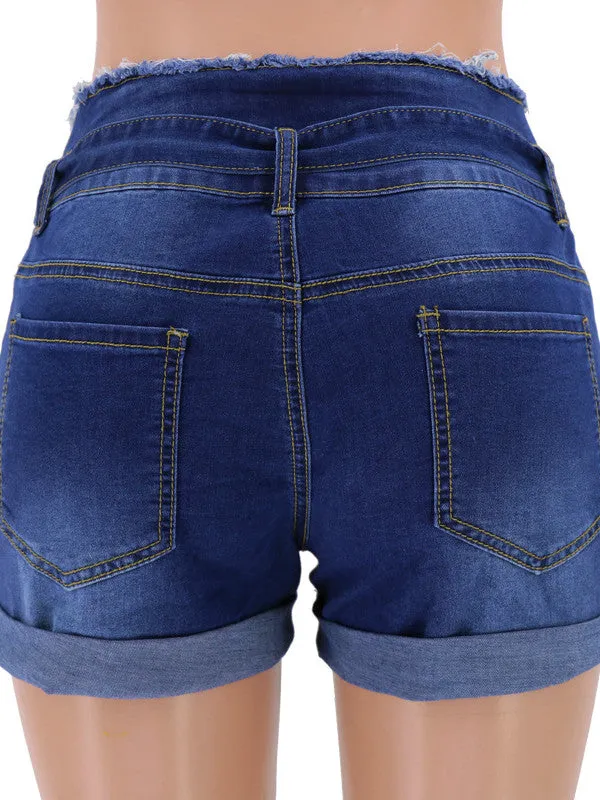 High-waisted Denim Shorts