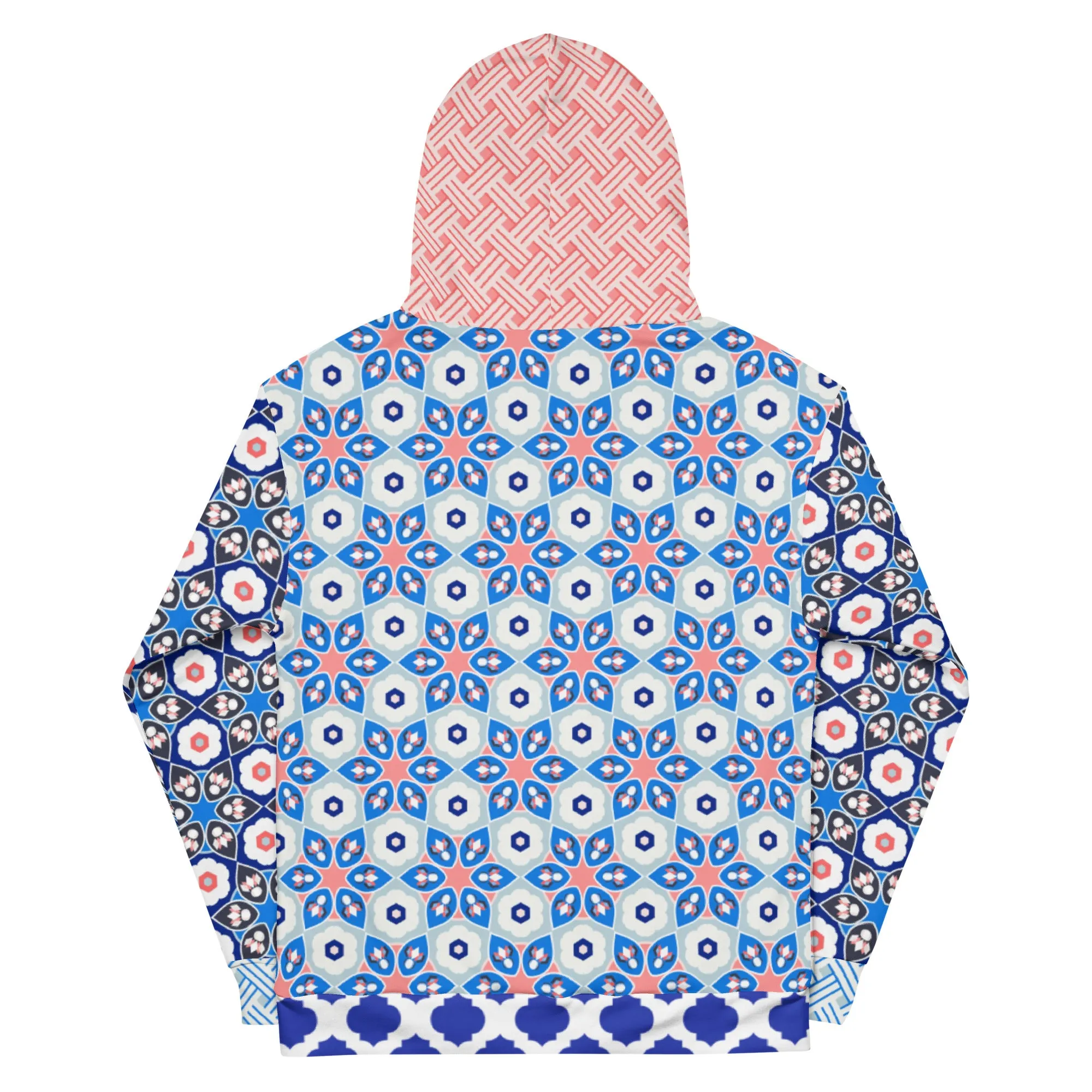 Jingle Pug Nordic Blue Snowflake Unisex Hoody