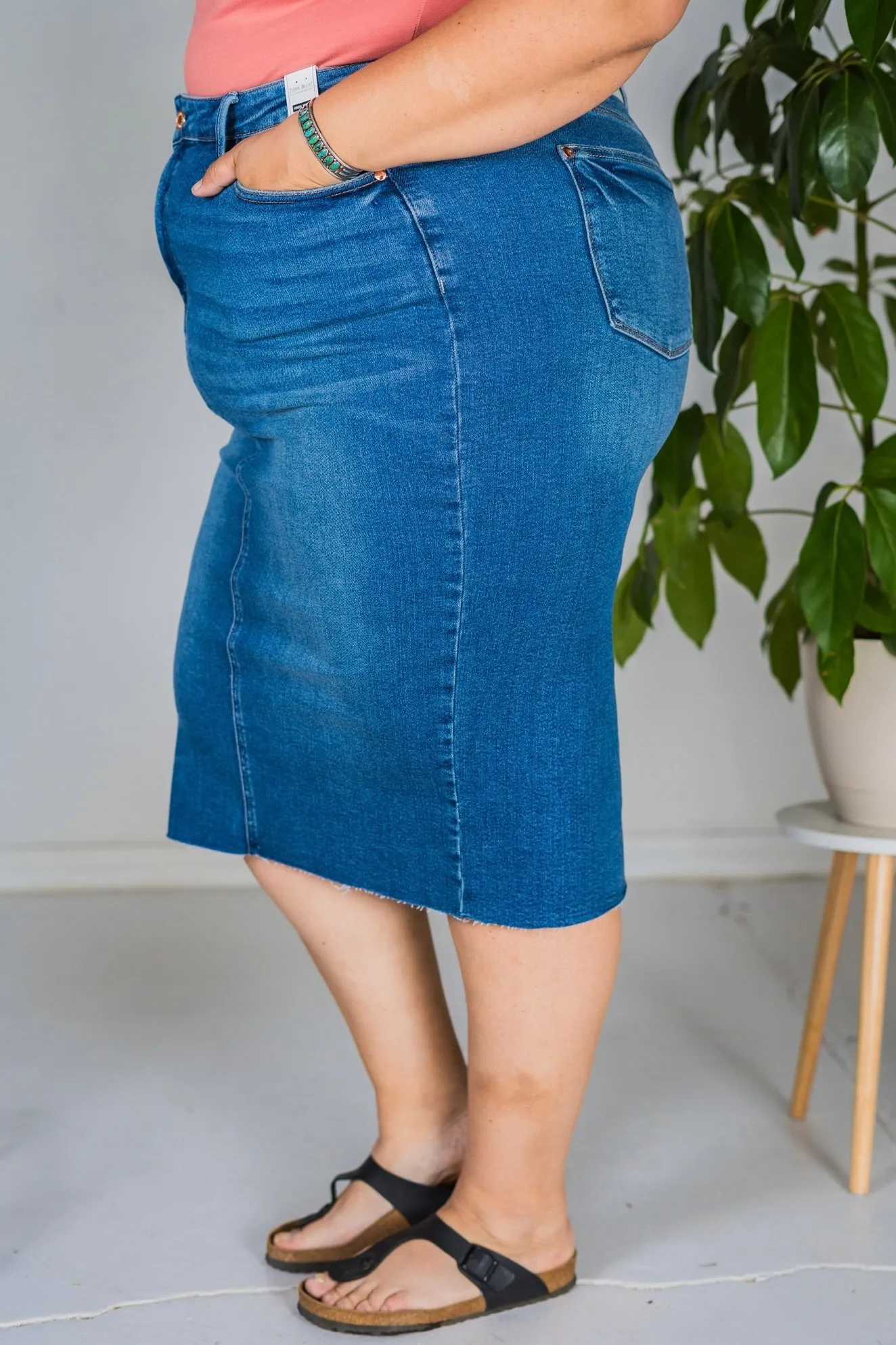 Judy Blue High Waisted Mid Length Skirt FINAL SALE