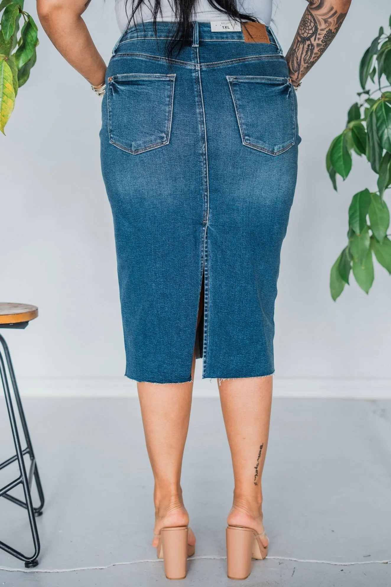 Judy Blue High Waisted Mid Length Skirt FINAL SALE