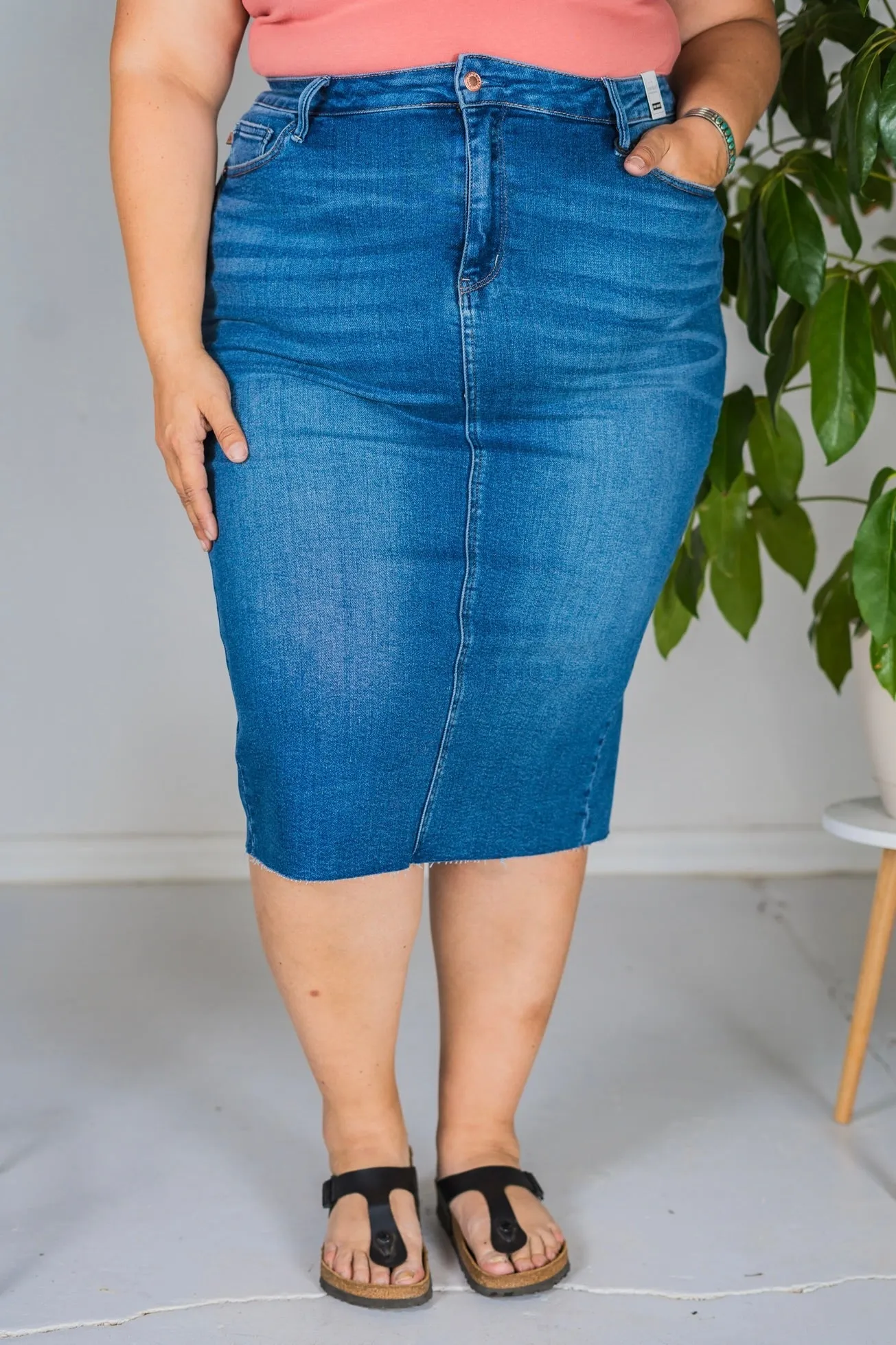 Judy Blue High Waisted Mid Length Skirt FINAL SALE