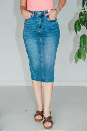 Judy Blue High Waisted Mid Length Skirt FINAL SALE