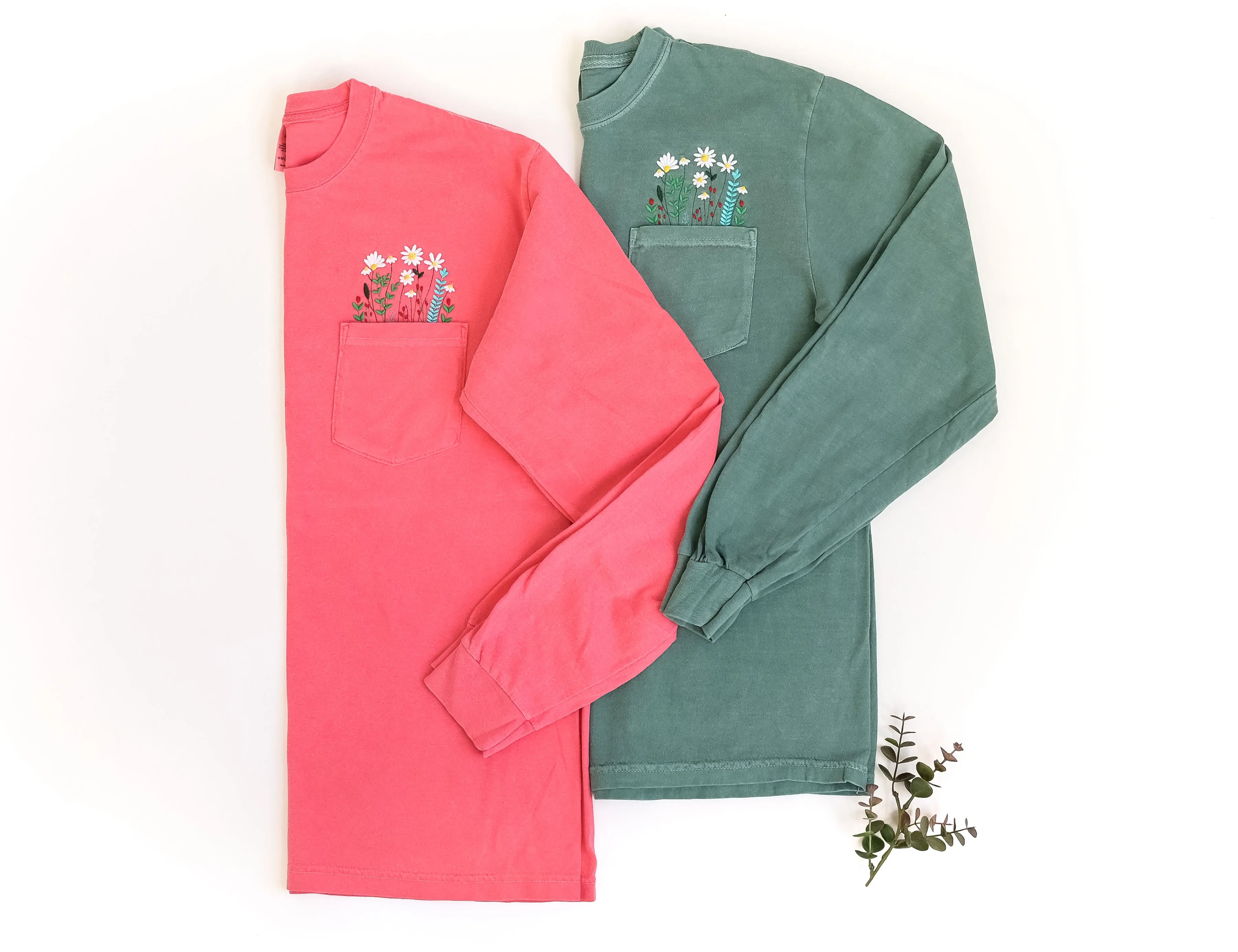 Long Sleeve Wildflower Pocket Tees