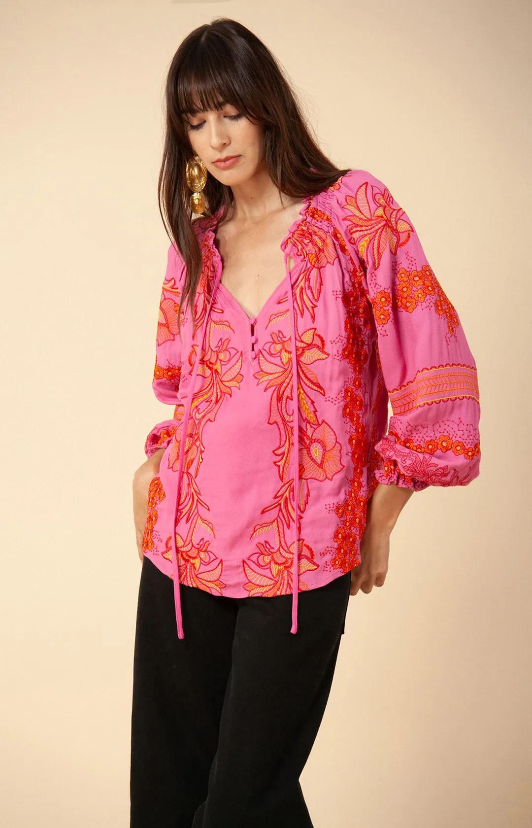 Mahina Embroidered Top