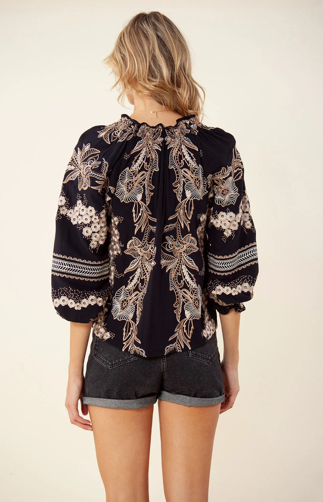 Mahina Embroidered Top