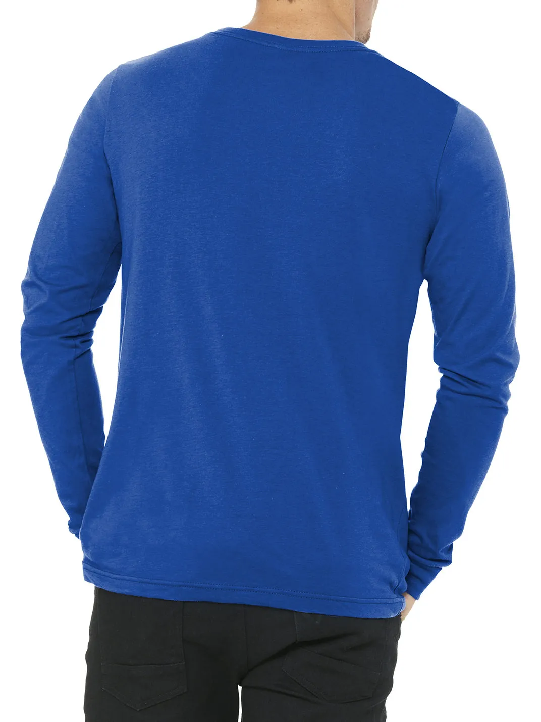 Mens Casual Long Sleeve Jersey Ribbed Cuffs Tee