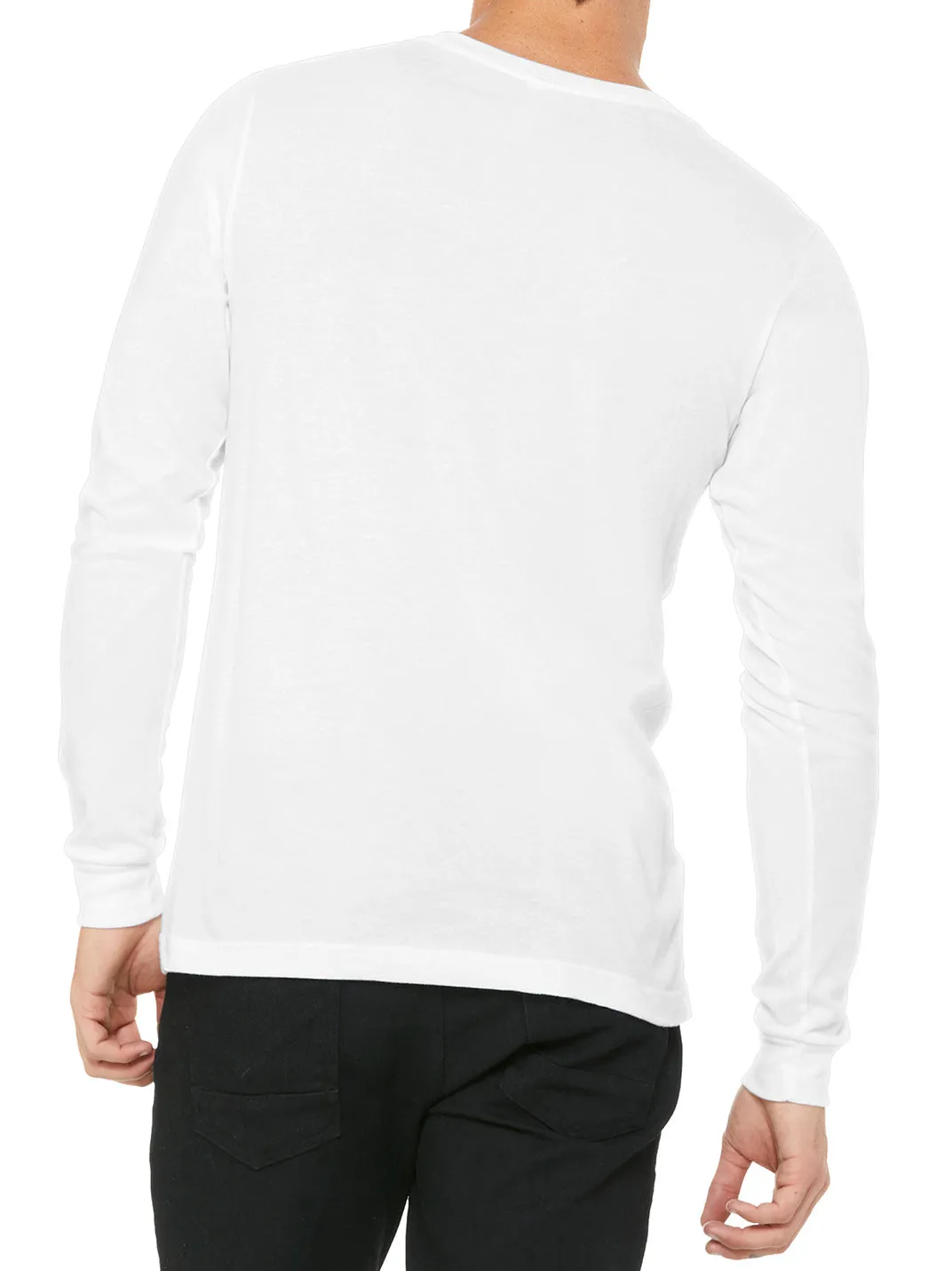 Mens Casual Long Sleeve Jersey Ribbed Cuffs Tee