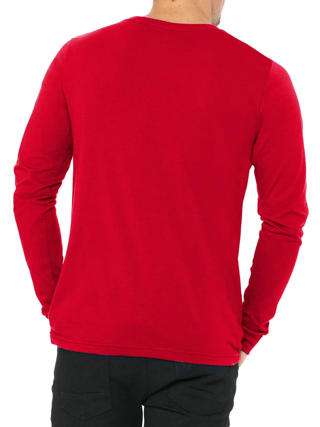 Mens Casual Long Sleeve Jersey Ribbed Cuffs Tee