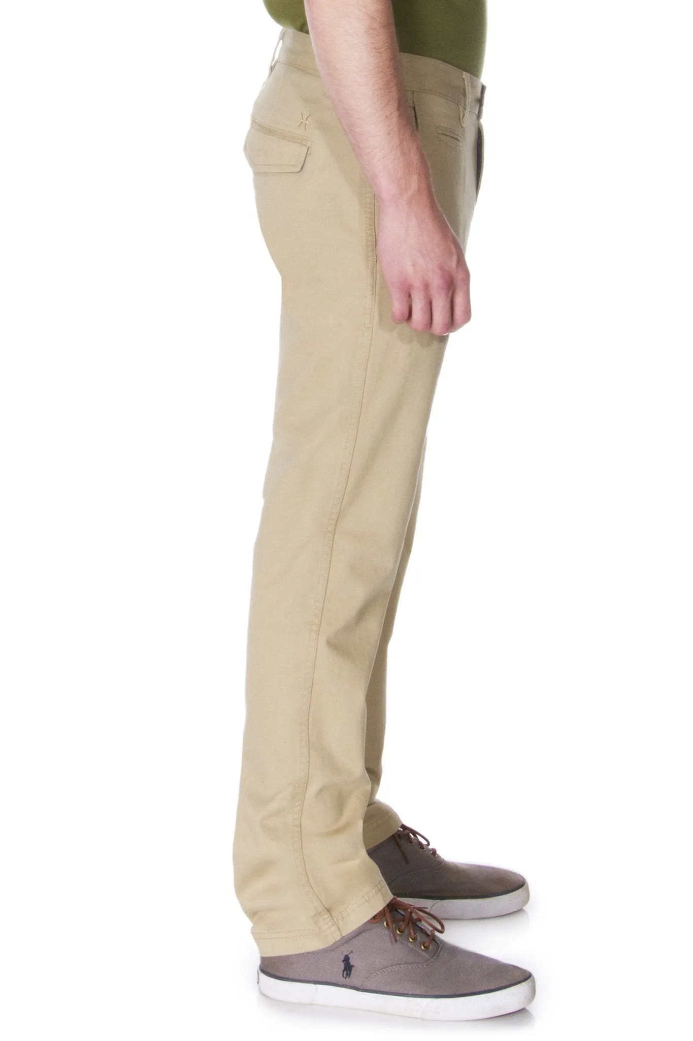 Men's Khaki Chino Flat Front Pant