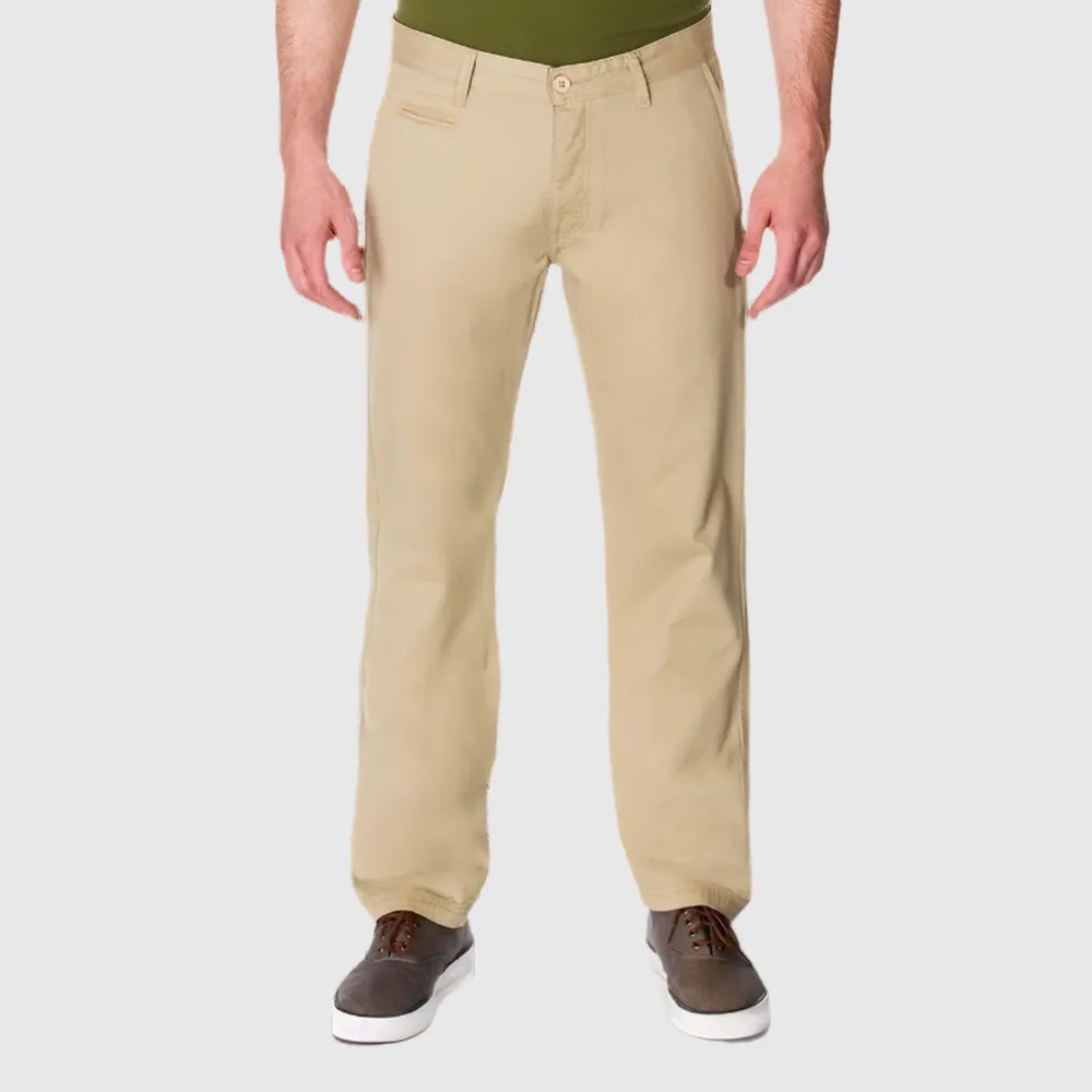 Men's Khaki Chino Flat Front Pant