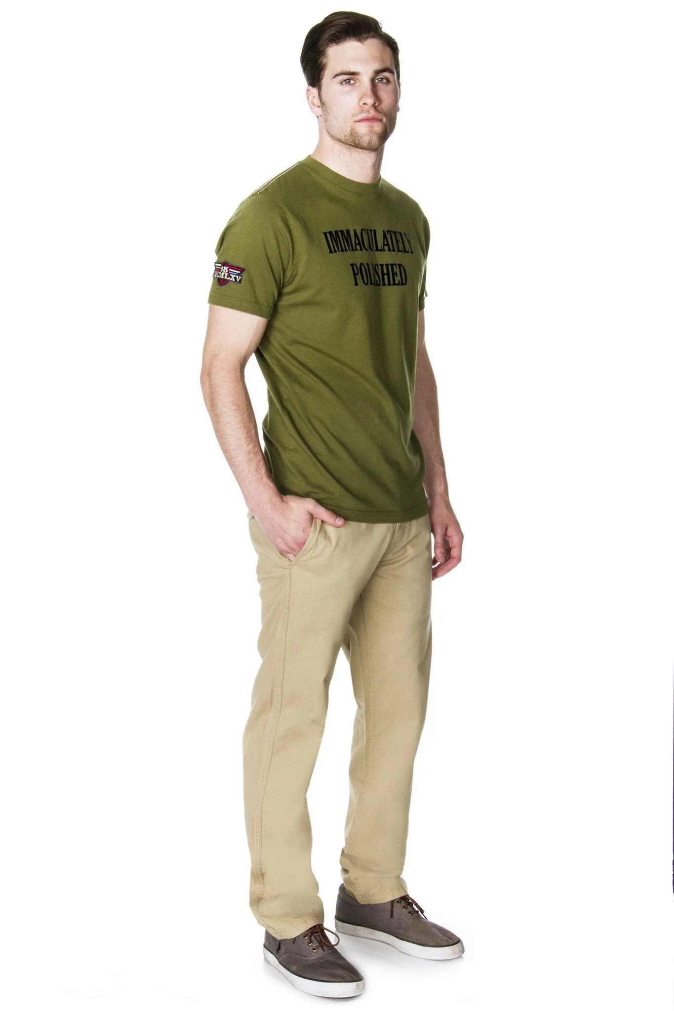 Men's Khaki Chino Flat Front Pant