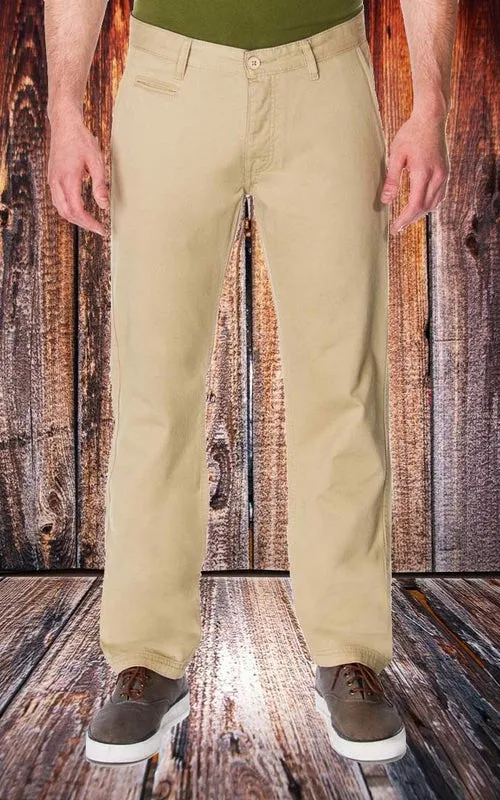 Men's Khaki Chino Flat Front Pant