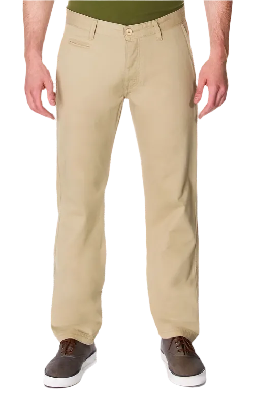 Men's Khaki Chino Flat Front Pant