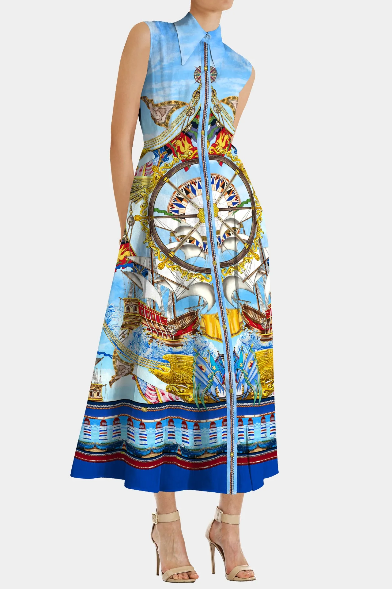 Nautical Flair Long Summer Dresses