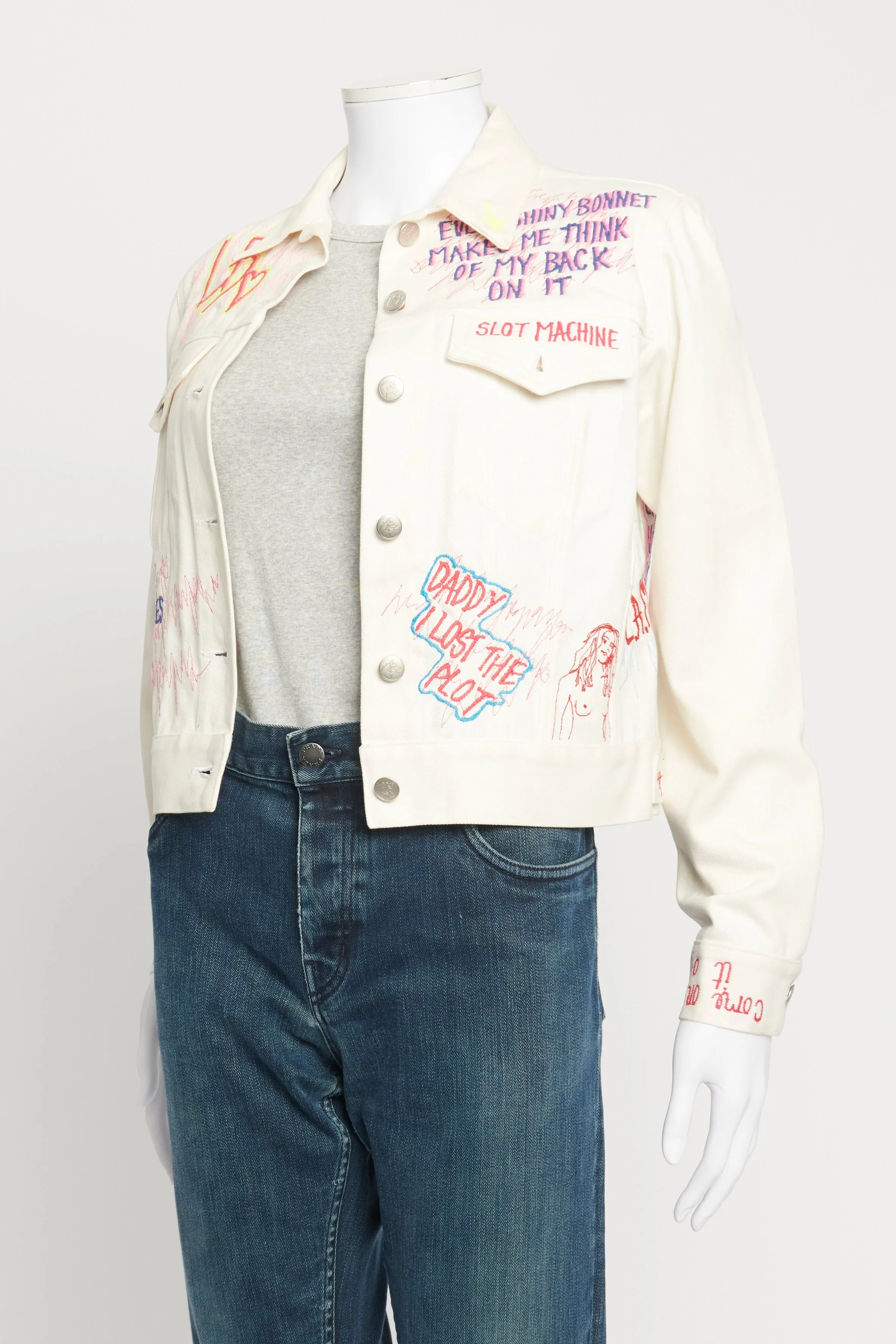 Off-White "School Graffiti" Preowned Denim Jacket