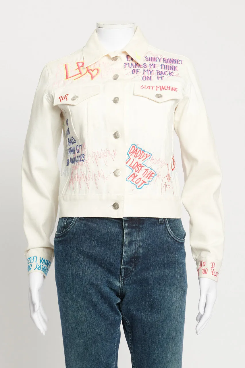 Off-White "School Graffiti" Preowned Denim Jacket