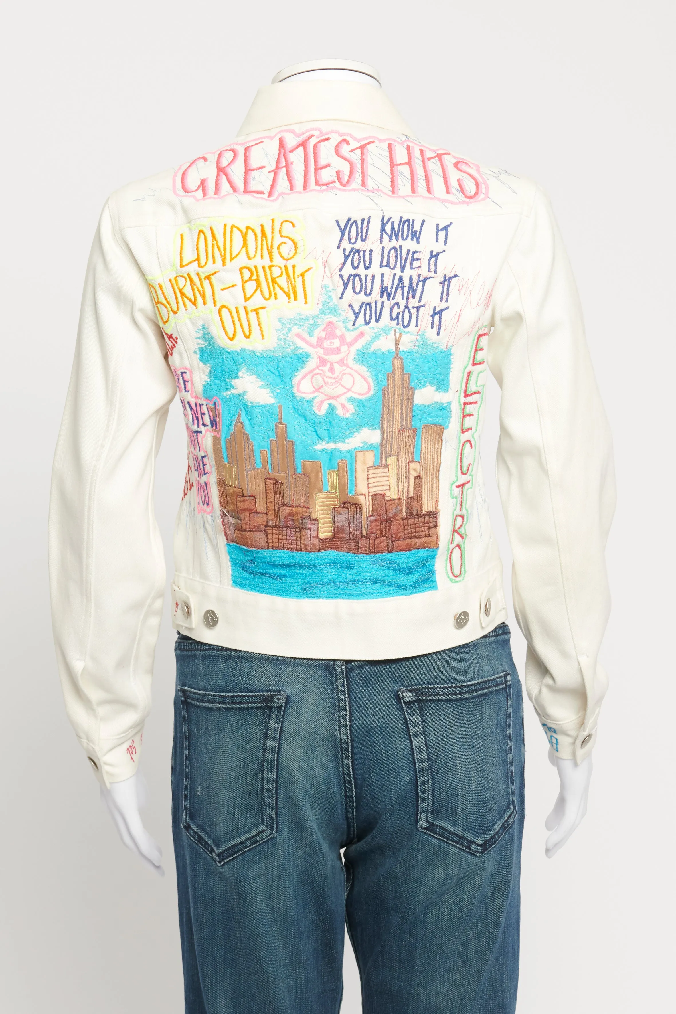 Off-White "School Graffiti" Preowned Denim Jacket