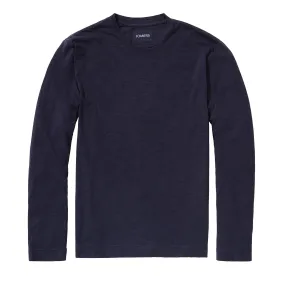 Pima Slub Long Sleeve Tee - Navy