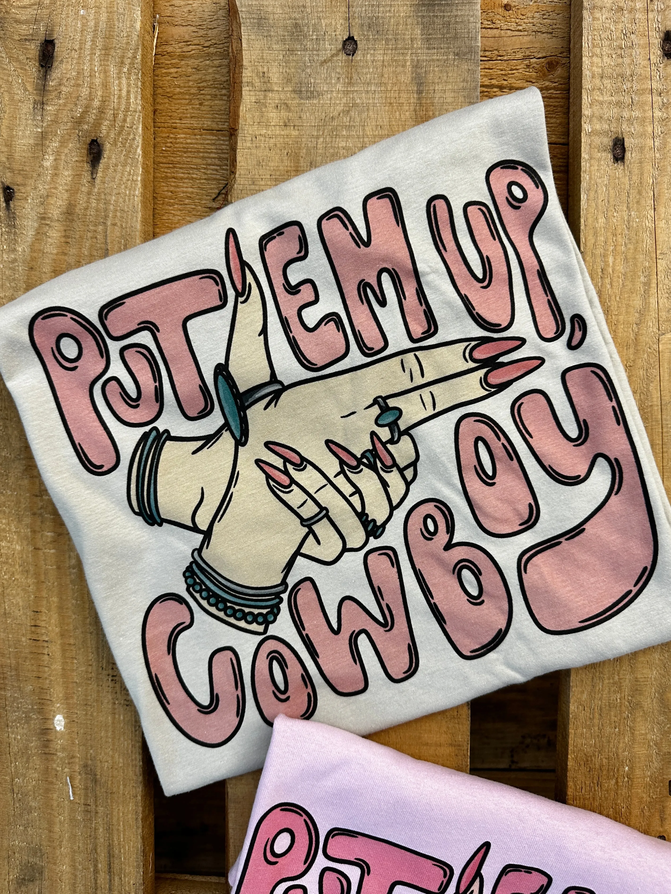 Put Em Up, Cowboy Graphic Tee (made 2 order) LC