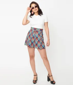 Rainbow Madras Plaid Shorts by Unique Vintage - Size S